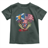 Scottish American Heritage Month Toddler T Shirt Bagpipe Vintage Scottish American Flag Thistle