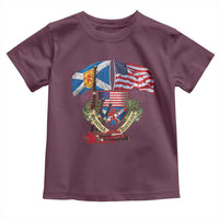Scottish American Heritage Month Toddler T Shirt Bagpipe Vintage Scottish American Flag Thistle
