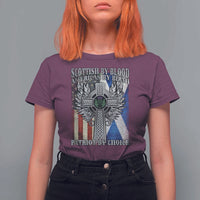 Scottish American T Shirt For Women Scottish By Blood American By Birth Patriot By Choice