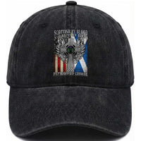 Scottish American Washed Cotton Baseball Cap Scottish By Blood American By Birth Patriot By Choice