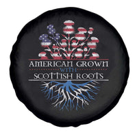 American Grown With Scottish Roots Spare Tire Cover Scottish American Heritage Thistle Flower