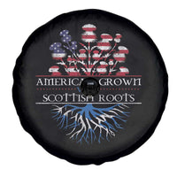 American Grown With Scottish Roots Spare Tire Cover Scottish American Heritage Thistle Flower