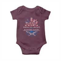 American Grown With Scottish Roots Baby Onesie Scottish American Heritage Thistle Flower