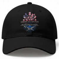American Grown With Scottish Roots Baseball Cap Scottish American Heritage Thistle Flower