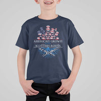 American Grown With Scottish Roots T Shirt For Kid Scottish American Heritage Thistle Flower