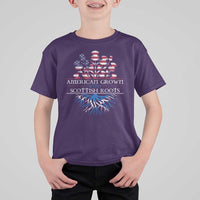 American Grown With Scottish Roots T Shirt For Kid Scottish American Heritage Thistle Flower