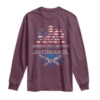 American Grown With Scottish Roots Long Sleeve Shirt Scottish American Heritage Thistle Flower
