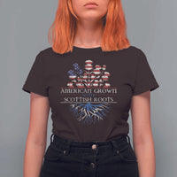 American Grown With Scottish Roots T Shirt For Women Scottish American Heritage Thistle Flower
