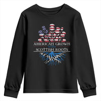 American Grown With Scottish Roots Youth Sweatshirt Scottish American Heritage Thistle Flower