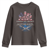 American Grown With Scottish Roots Youth Sweatshirt Scottish American Heritage Thistle Flower