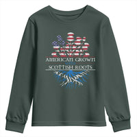 American Grown With Scottish Roots Youth Sweatshirt Scottish American Heritage Thistle Flower