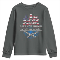 American Grown With Scottish Roots Youth Sweatshirt Scottish American Heritage Thistle Flower