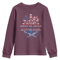 American Grown With Scottish Roots Youth Sweatshirt Scottish American Heritage Thistle Flower