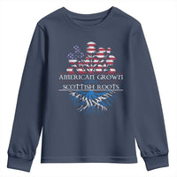 American Grown With Scottish Roots Youth Sweatshirt Scottish American Heritage Thistle Flower