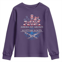 American Grown With Scottish Roots Youth Sweatshirt Scottish American Heritage Thistle Flower