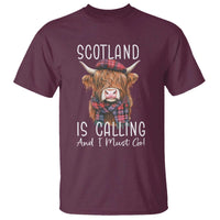 Funny Scotland Is Calling And I Must Go T Shirt Highland Cow