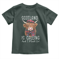 Funny Scotland Is Calling And I Must Go Toddler T Shirt Highland Cow