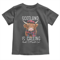Funny Scotland Is Calling And I Must Go Toddler T Shirt Highland Cow