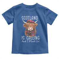 Funny Scotland Is Calling And I Must Go Toddler T Shirt Highland Cow
