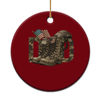 Army Military Dad Combat Boots American Flag Ceramic Ornament - Wonder Print Shop