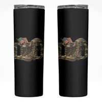 Army Military Dad Combat Boots American Flag Skinny Tumbler