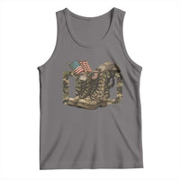 Army Military Dad Combat Boots American Flag Tank Top