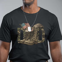 Army Military Dad Combat Boots American Flag T Shirt