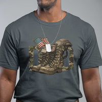 Army Military Dad Combat Boots American Flag T Shirt