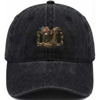 Army Military Dad Combat Boots American Flag Washed Cotton Baseball Cap