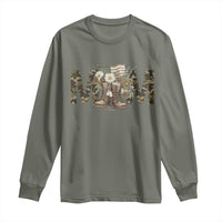 Military Army Mom Floral Combat Shoes Long Sleeve Shirt