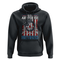 Veteran US Air Force Retired Hoodie Vintage American Flag