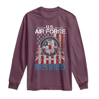 Veteran US Air Force Retired Long Sleeve Shirt Vintage American Flag