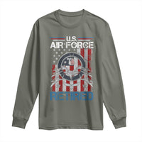 Veteran US Air Force Retired Long Sleeve Shirt Vintage American Flag