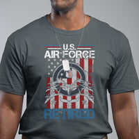 Veteran US Air Force Retired T Shirt Vintage American Flag