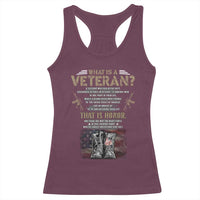 What Is A Veteran That Is Honor American Flag Racerback Tank Top Veteran's Day