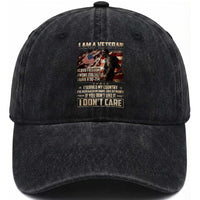 I Am A Veteran I Served My Country If You Don't Like It I Don't Care Washed Cotton Baseball Cap