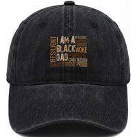 Funny I Am A Black Dad Washed Cotton Baseball Cap Black History Month Fathers Day