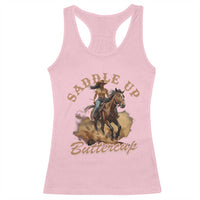 Funny African American Cowgirl Racerback Tank Top Saddle Up Buttercup Southern Western