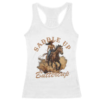 Funny African American Cowgirl Racerback Tank Top Saddle Up Buttercup Southern Western