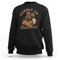 Funny African American Cowgirl Sweatshirt Saddle Up Buttercup Southern Western