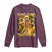 Funny Italian Brainrot Tung Tung Tung Sahur Long Sleeve Shirt Gen Z Meme