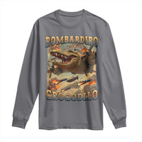 Funny Italian Brainrot Bombardiro Crocodilo Long Sleeve Shirt Gen Z Meme