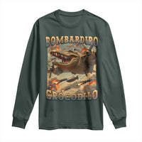 Funny Italian Brainrot Bombardiro Crocodilo Long Sleeve Shirt Gen Z Meme