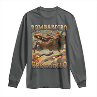 Funny Italian Brainrot Bombardiro Crocodilo Long Sleeve Shirt Gen Z Meme