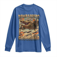 Funny Italian Brainrot Bombardiro Crocodilo Long Sleeve Shirt Gen Z Meme