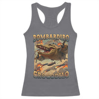 Funny Italian Brainrot Bombardiro Crocodilo Racerback Tank Top Gen Z Meme