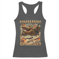 Funny Italian Brainrot Bombardiro Crocodilo Racerback Tank Top Gen Z Meme