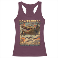Funny Italian Brainrot Bombardiro Crocodilo Racerback Tank Top Gen Z Meme
