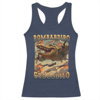 Funny Italian Brainrot Bombardiro Crocodilo Racerback Tank Top Gen Z Meme