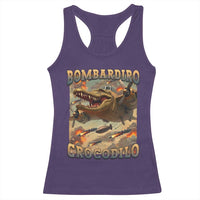 Funny Italian Brainrot Bombardiro Crocodilo Racerback Tank Top Gen Z Meme